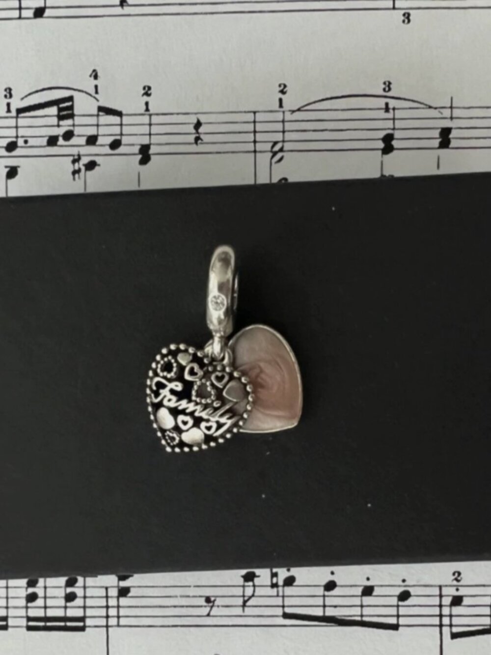 Authentic Pandora Sterling Silver - Love Makes A Family - Enamel Pink